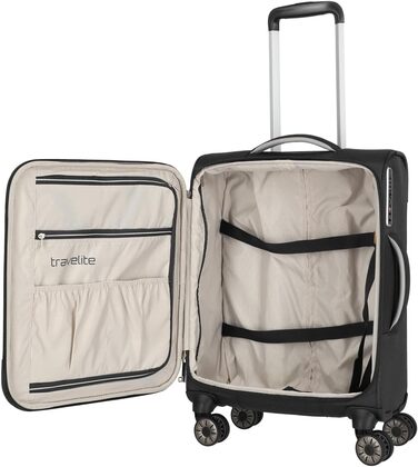 Троллій Travelite MIIGO: Чорний, 55 см, 35 літрів, ручна поклажа, з TSA замком, з перероблених матеріалів