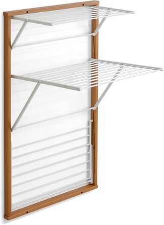 Настінна сушарка для білизни Karim від Arredamenti Italia, дерев'яна, висувна, 16 м дроту, фініш з вишневого дерева, міцна конструкція з масиву, незалежні сітки P63 x L68 x H119 см, колір вишня