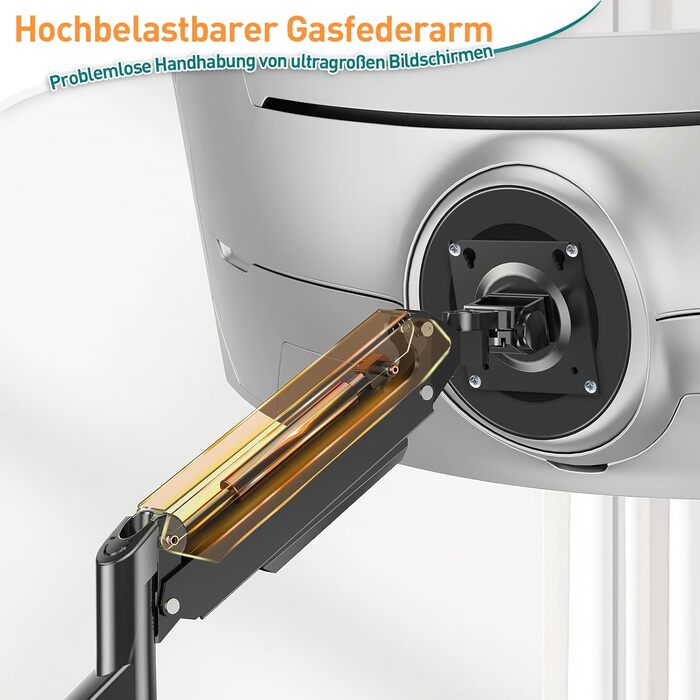 Кріплення для монітора ELIVED EV3227 для моніторів до 49 дюймів, вантажопідйомність до 20 кг, VESA 75/100 мм, газ-амортизатор, регульований нахил, поворот, оберт