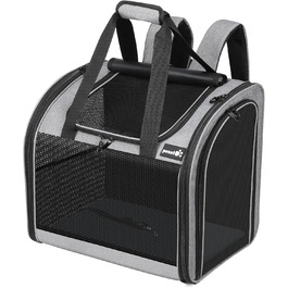 Pecute Рюкзак для собак та 2 котів, переноска для тварин, сумка-рюкзак, переноска з вентиляцією, складаний рюкзак для собак та котів (Сірий 03)