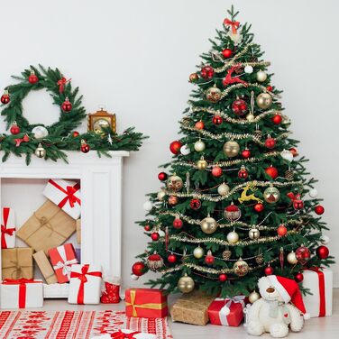 Набір прикрас для ялинки Kssvzz 40 шт. Червоні та золоті кульки з пластику, з гачками, блискучі та матові, для ялинки