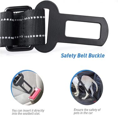 Міцна собача повідка-банджі з двома зручними ручками та автофіксатором, 1,2-1,5 м, чорна