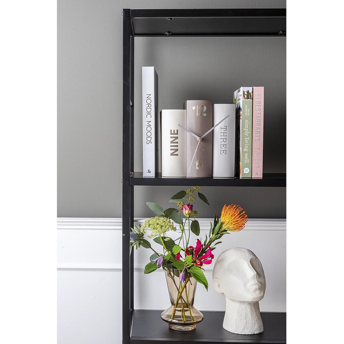 Karlsson KA5628 Table Clock, Trompe-l'oeil Books, Book, Grey, Hardboard and Metal, H20 x 20 x 15 cm