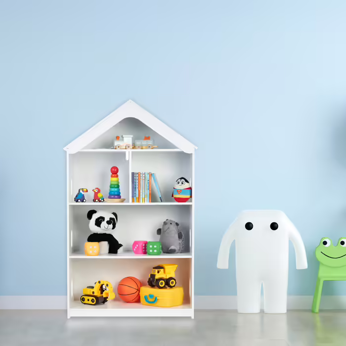 Relaxdays Tall Children's Shelf in House Shape