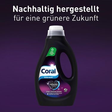 Рідкий засіб для прання чорної білизни Coral Black Velvet з Color Shine Tech та сироваткою для захисту волокон, 6 x 1 л (6 л)