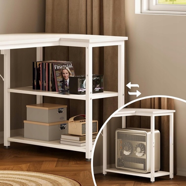 Кутовий стіл Coleshome, 120 x 70 x 75,7 см, білий