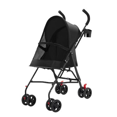 Візок для собак Homewell 2в1: візок-будка, сумка-переноска, з підсклянниками, гальмом та захистом від дощу, чорний