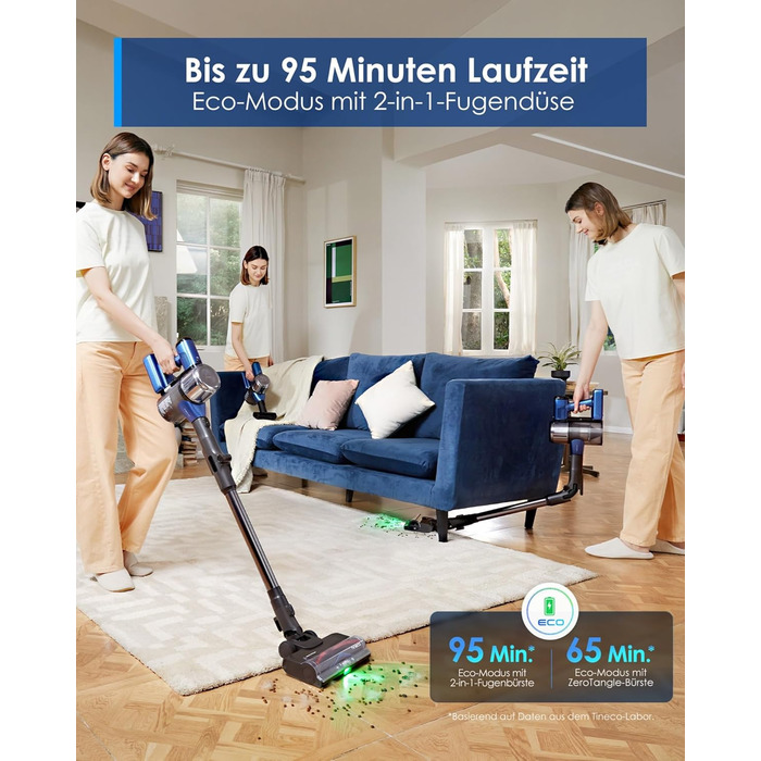 Ручний бездротовий пилосос Tineco Pure ONE S50 Pro: 150AW, 65 хв роботи, LED, ZeroTangle