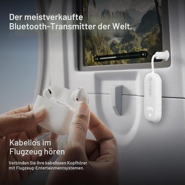 Bluetooth-трансмітер та ресивер Twelve South AirFly Pro 2 для AirPods та навушників, Glacial White
