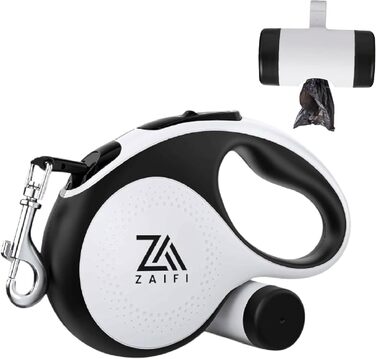 Висувна поводок для собак, 360°, 5 м міцного нейлону з гальмом однією рукою та фіксатором для тренувань та прогулянок, підходить для собак будь-якого розміру