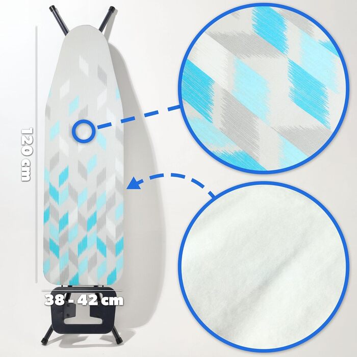 Набір для прасування KADAX: покривало для прасувальної дошки з еластичною гумкою (сіро-блакитний M)