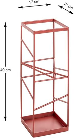 Підставка для парасольки HAKU Möbel, метал, 17x49x17 см, сучасний стиль (червона)