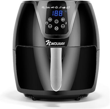 Фритюрниця без олії Air Fryer NWOUIIAY 1800W з LED-touchscreen 5.5L, 7 програм, цифровий дисплей