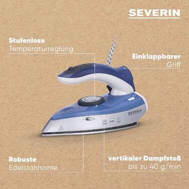 SEVERIN BA 3234: Подорожній парогенератор з регулюванням температури, 1000 Вт, срібний