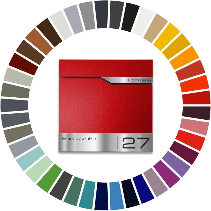 Поштовий ящик Metzler® з газетницею та іменним шильдиком з нержавіючої сталі V2A, стійкий до корозії, сучасний дизайн, 10 років гарантії на запчастини, монтаж та аксесуари Siebert (з оглядовим вікном, колір за RAL)