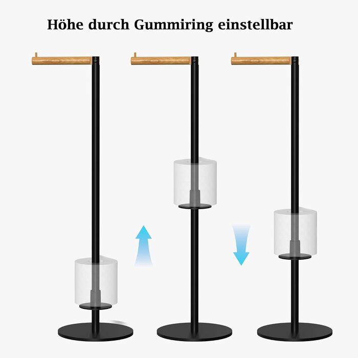 Тримач туалетного паперу YIGII без свердління, нержавіюча сталь, чорний