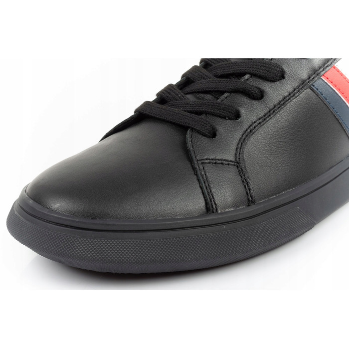 Оригінальні шкіряні кросівки Tommy Hilfiger на шнурівці, чорні, розмір 44