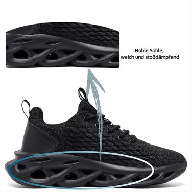 Чоловічі кросівки для бігу, тенісу, фітнесу та повсякденного носіння. Легкі, дихаючі, чорні, 42 EU
