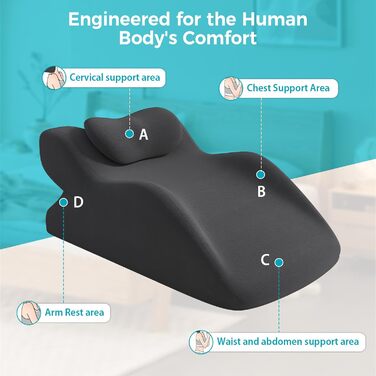 Лежак для ліжка та дивану, подушка-клинок, подушка для спини з ефектом пам'яті, ергономічна подушка для підтримки спини, шиї та ніг, для відпочинку, ігор, читання або перегляду телевізора