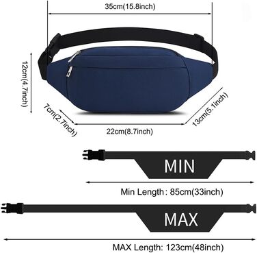 Чоловіча та жіноча поясна сумка-рюкзак для туризму, фітнесу, велосипеду, спорту та відпочинку (D1-темно-синій)