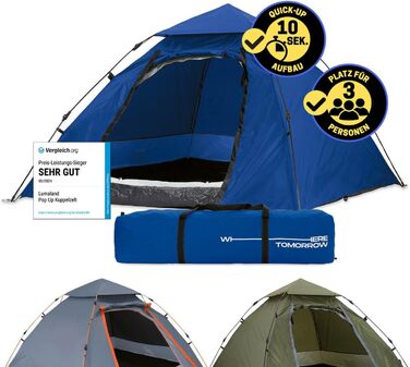 Lumaland Outdoor Pop-Up Dome Tent - 2-3 Person Tent