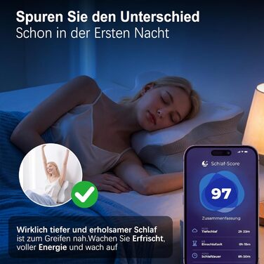 Подушка для шиї VYLEE з піни Memory Foam: ортопедична для сну на спині, боку та животі, від болю в шиї та плечах (Сіра)