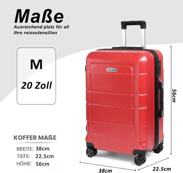 Чемодан ручної поклажі TANTOMI 20 дюймів, жорсткий корпус ABS+PC, телескопічна ручка, коліщатка 360°, замком-кодом, набір (M/L/XL), 41л, світло-темний зелений