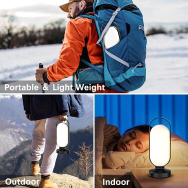 Bravzurg LED Camping Lamp Rechargeable, 5000mAh Battery Solar Camping Light Outdoor, Foldable Waterproof Hanging Camping Lantern Accessories Gear, Battery Lamps for Tent, Blackout, Emergency