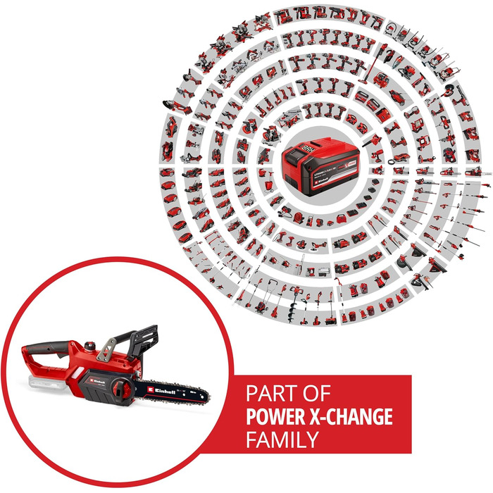 Акумуляторна ланцюгова пила Einhell GE-LC 18/25 Li-Solo Power X-Change (18В, шина 23 см, автоматичне змащування, без АКБ)