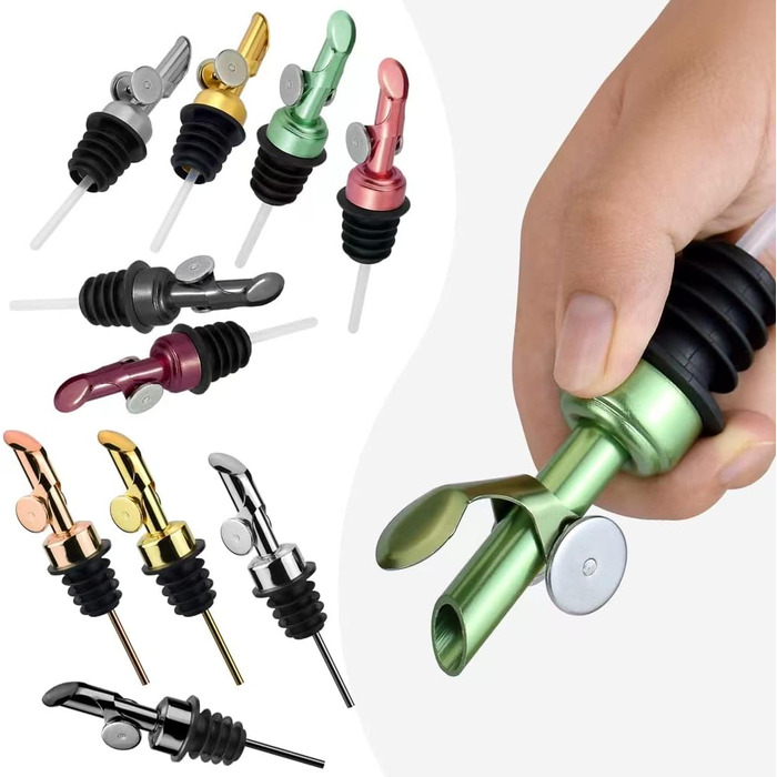 Дозатор для оливкової олії Meetsweet, нержавіюча сталь 304, автоматичне відкриття/закриття, 2 шт. Weinstopfen, срібний, для дому