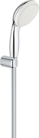 GROHE water-saving hand shower head, Tempesta 100 set including adjustable wall holder, EcoJoy, 2 spray patterns, 2779810E