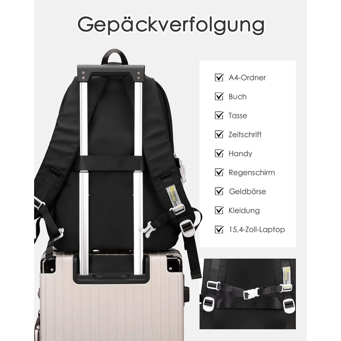 Шкільний рюкзак для підлітків (дівчаток та хлопців), чорний: водонепроникний, великий, для школи, подорожей, повсякденного використання та роботи