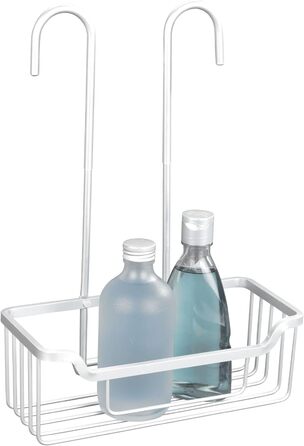 WENKO Thermostat-Dusch-Caddy Milo, Shower Caddy for Hanging on the Faucet, Shelf Made of Aluminum (Rust-Proof), 25 x 36 x 14 cm