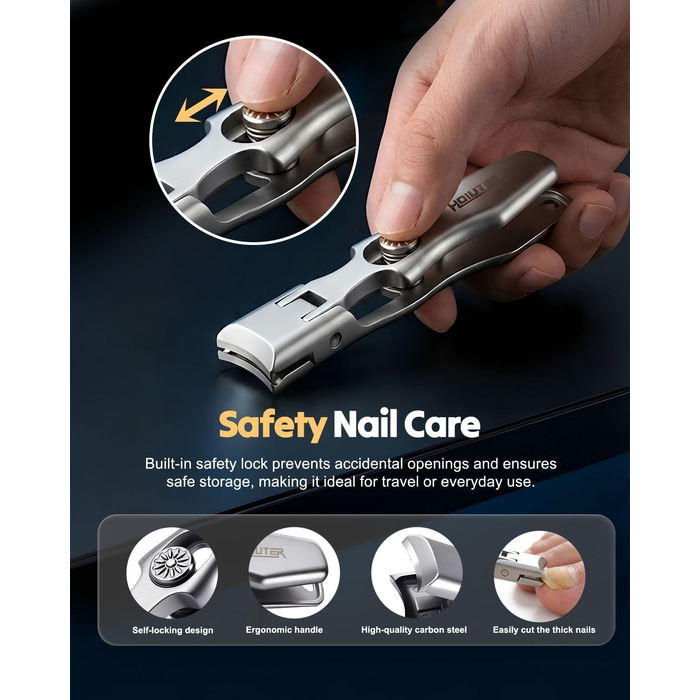 Набір для манікюру (ножиці для нігтів) Edelstahl 2026 – для чоловіків та жінок, для товстих нігтів, з пилкою, сріблястий