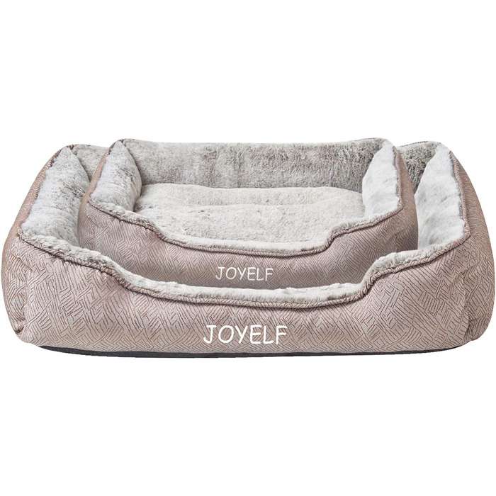 Крісло-лежанка для собак та котів Joyelf, миюче, заспокійливе, анти-стрес, м'яке, плюшеве, для цуценят, кошенят та маленьких собак, прямокутне (81x58 см, колір кава)