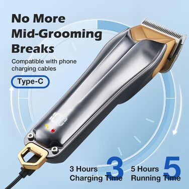 Професійна машинка для стрижки собак, 2 швидкості, ергономічний дизайн, для собак та котів, для густого, довгого та кучерявого хутра (зелена)