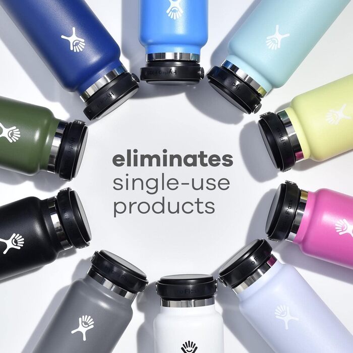 HYDRO FLASK - 1180ml (40oz) Water Bottle - Insulated Stainless Steel Water Bottle - Sports Bottle with Leak-Proof Flex Cap Lid & Strap - Dishwasher Safe Thermos Bottle - Wide Mouth Opening - (Snapper, 591 ml)