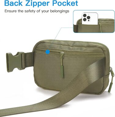 Сумка на пояс Telena для жінок та чоловіків, спортивна та повсякденна, сумка через плече, кросбоді, з регульованим ремінцем, бежева (A-grün)