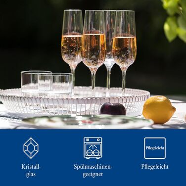 Villeroy & Boch Rose Garden: келих для шампанського, набір 4 шт., 120 мл, кришталеве скло, прозорий