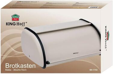 KING HOFF Контейнер для хліба та продуктів, сталевий, чорний (Beige Klein)