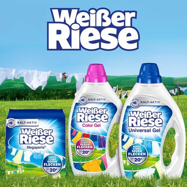 Пральний порошок Weißer Riese Color для кольорових речей, ефективний проти плям, активний від 20°C, 90 прань