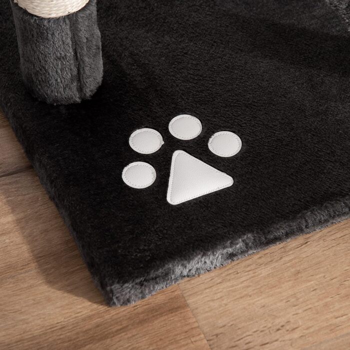 PawHut Декількаторівневий котячий комплекс з дзеркалом, гамаком, когтеточками, платформами, 240-260 см, сірий