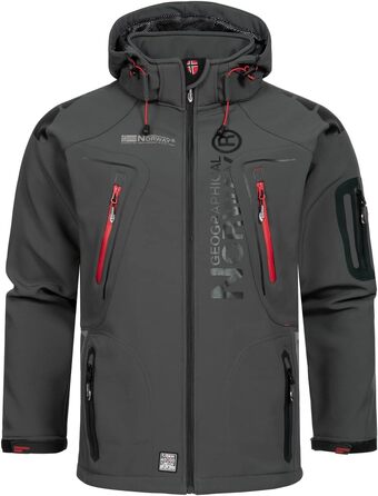 Чоловіча куртка Softshell Geographical Norway Tangata Outdoor функціональна, червоно-сіра, розмір S