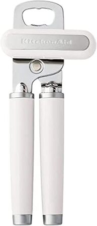 KitchenAid KE199OHWHA Класичний багатофункціональний відкривач банок/пляшок, пластик, нержавіюча сталь, білий