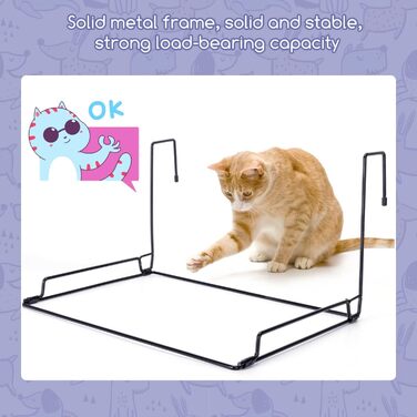 Ліжко для котів Nobleza з підігрівом, міцний металевий каркас, сірий колір, 48 x 30 x 25 см