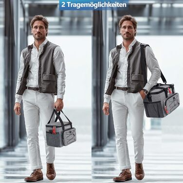 20L Large Collapsible Cooler Bag for On the Go, Insulated Bag Thermal Bag Cooler Bag for Food & Drinks, Portable Cooler Box for Camping Beach BBQ Grilling Picnic Hiking Shopping, Grey