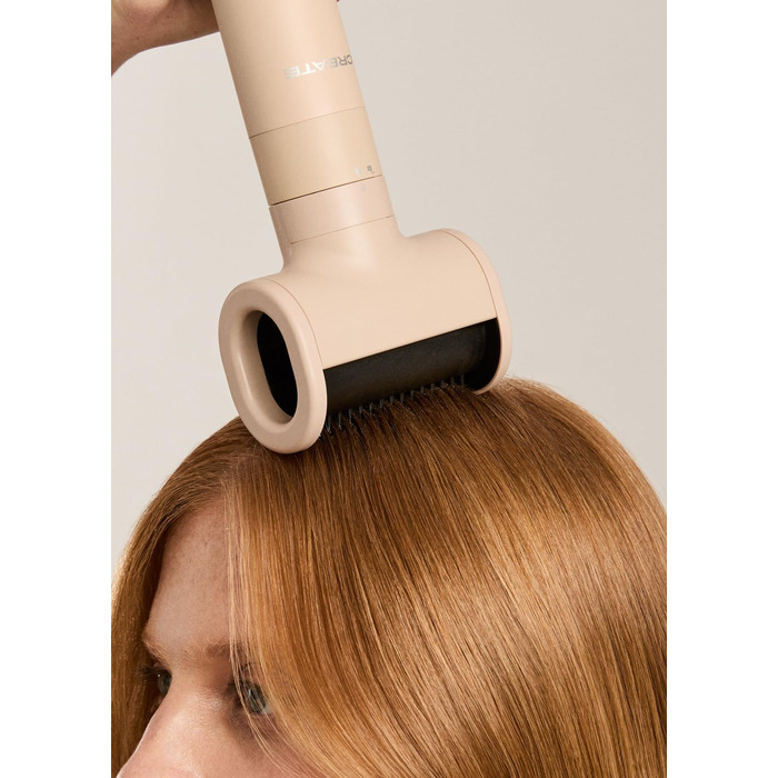 Іонський фен для волосся з технологією Frizz-Free, 2 температури, функція охолодження, 2 швидкості, технологія негативних іонів, 1800W (ION STYLER PRO ADVANCE, пісок)