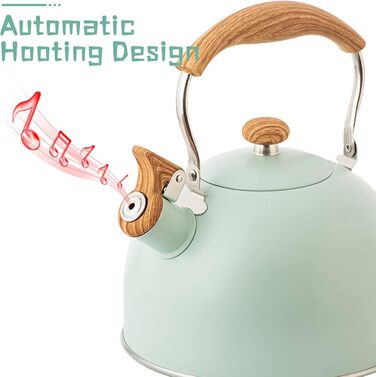 Чайник-заварник зі свистком, нержавіюча сталь, Induktion, для всіх плит, з ергономічною ручкою