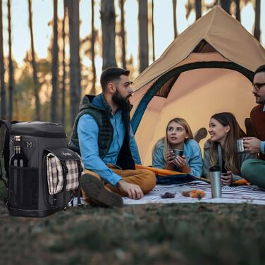 Рюкзак-холодильник Upeelife 30L з килимком для пікніка та кріпленням, водонепроникний, для кемпінгу та пікніків (сірий)