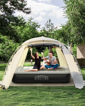Надувне ліжко Airefina для 1-2 осіб з вбудованим насосом, 99x190x46 см та 203x152x33 см, до 295 кг, з сумкою для перенесення
